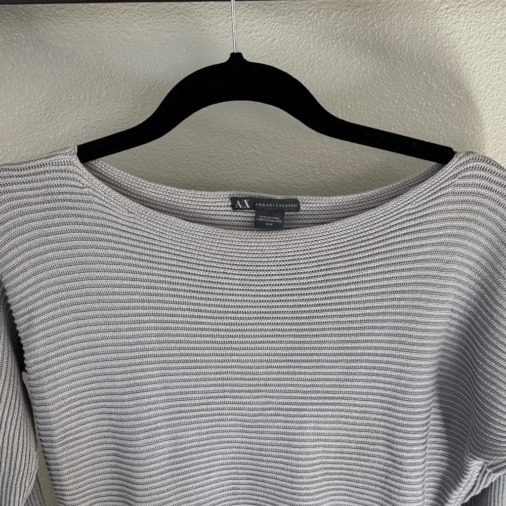 Armani exchange Gray Ribbed Knit Dress